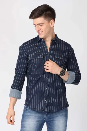 KEF Striped Denim Shirt