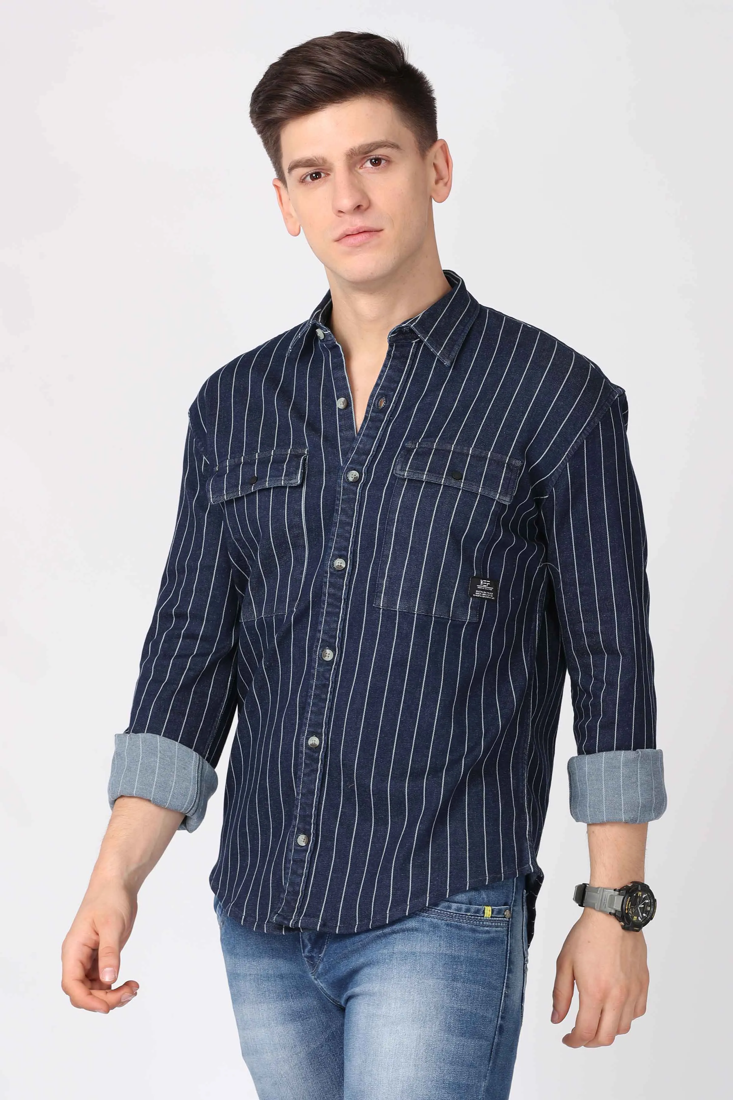 KEF Striped Denim Shirt