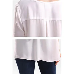 Ketty More Women Casual Hollow Neck Lace Neck Chiffon Top-KMWSB986