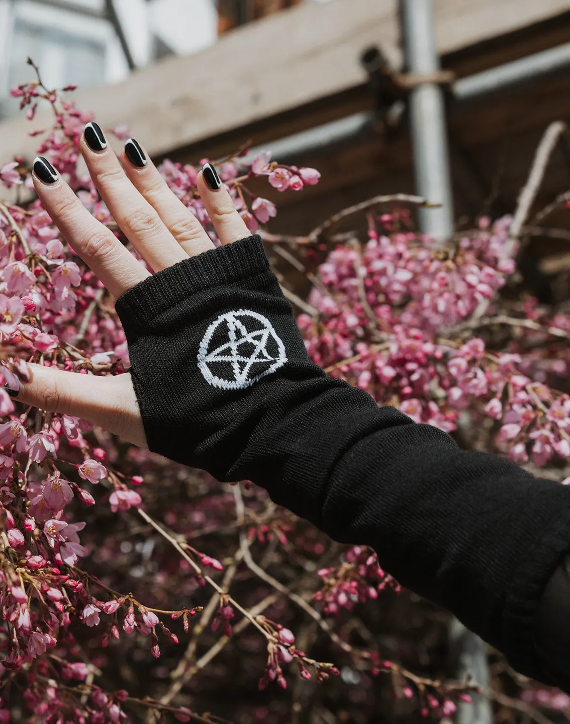 Knitted Pentagram Fingerless Gloves