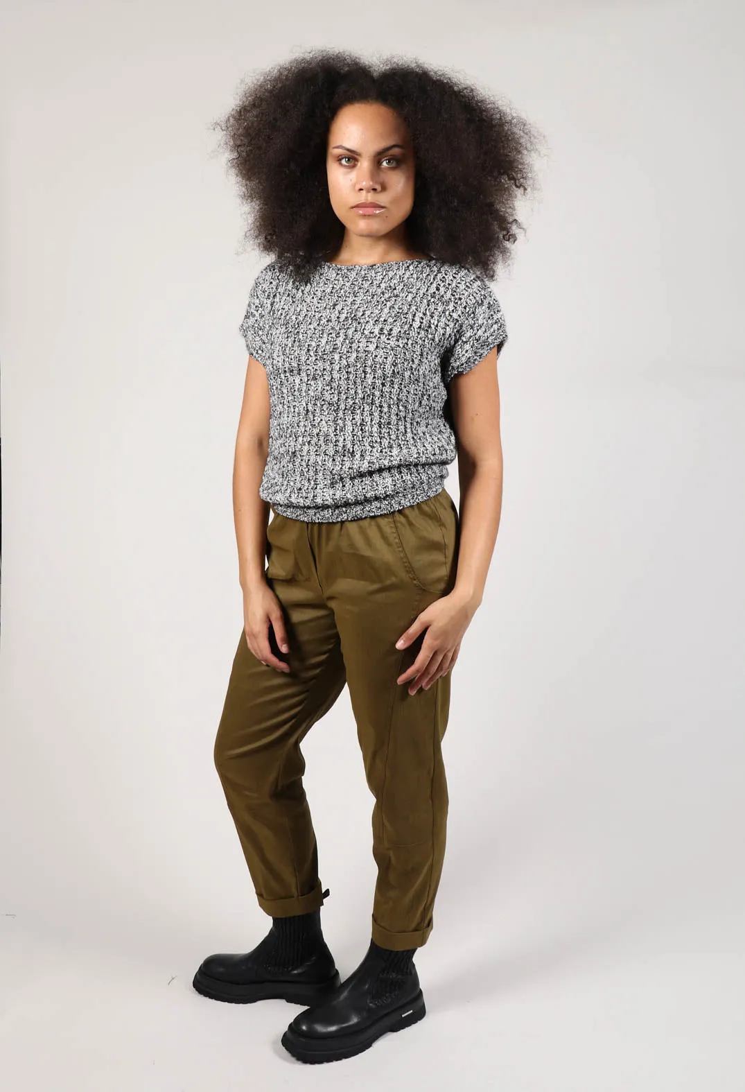 Knitted Sweater Vest in Grey
