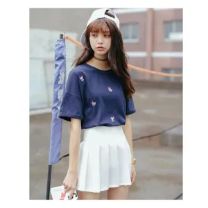 Korean College Skirt Solid Colored All-Matching Slim Look Saucy Pleated Tennis Women Skirt