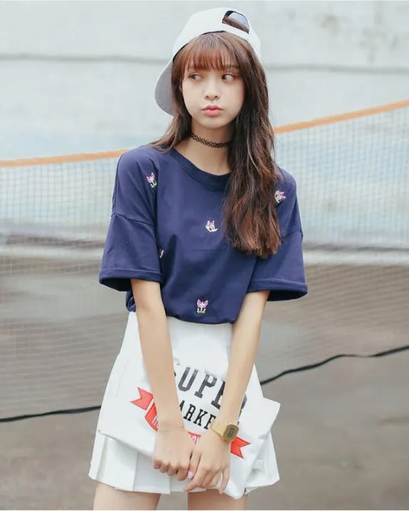 Korean College Skirt Solid Colored All-Matching Slim Look Saucy Pleated Tennis Women Skirt