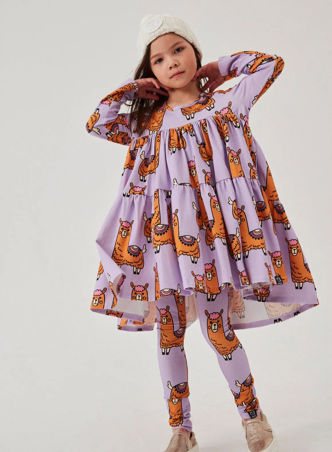 Kukukid Organic Cotton Leggings - Violet Llama
