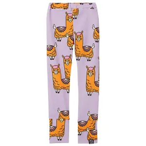 Kukukid Organic Cotton Leggings - Violet Llama