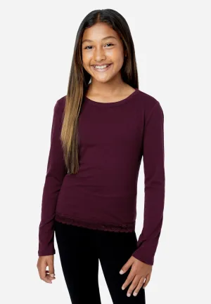 Lace-Trim Scoop Neck Top