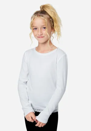 Lace-Trim Scoop Neck Top