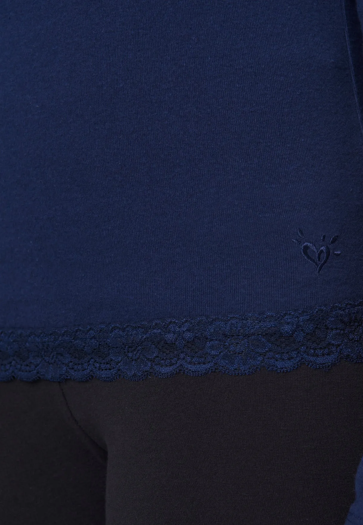 Lace-Trim Scoop Neck Top