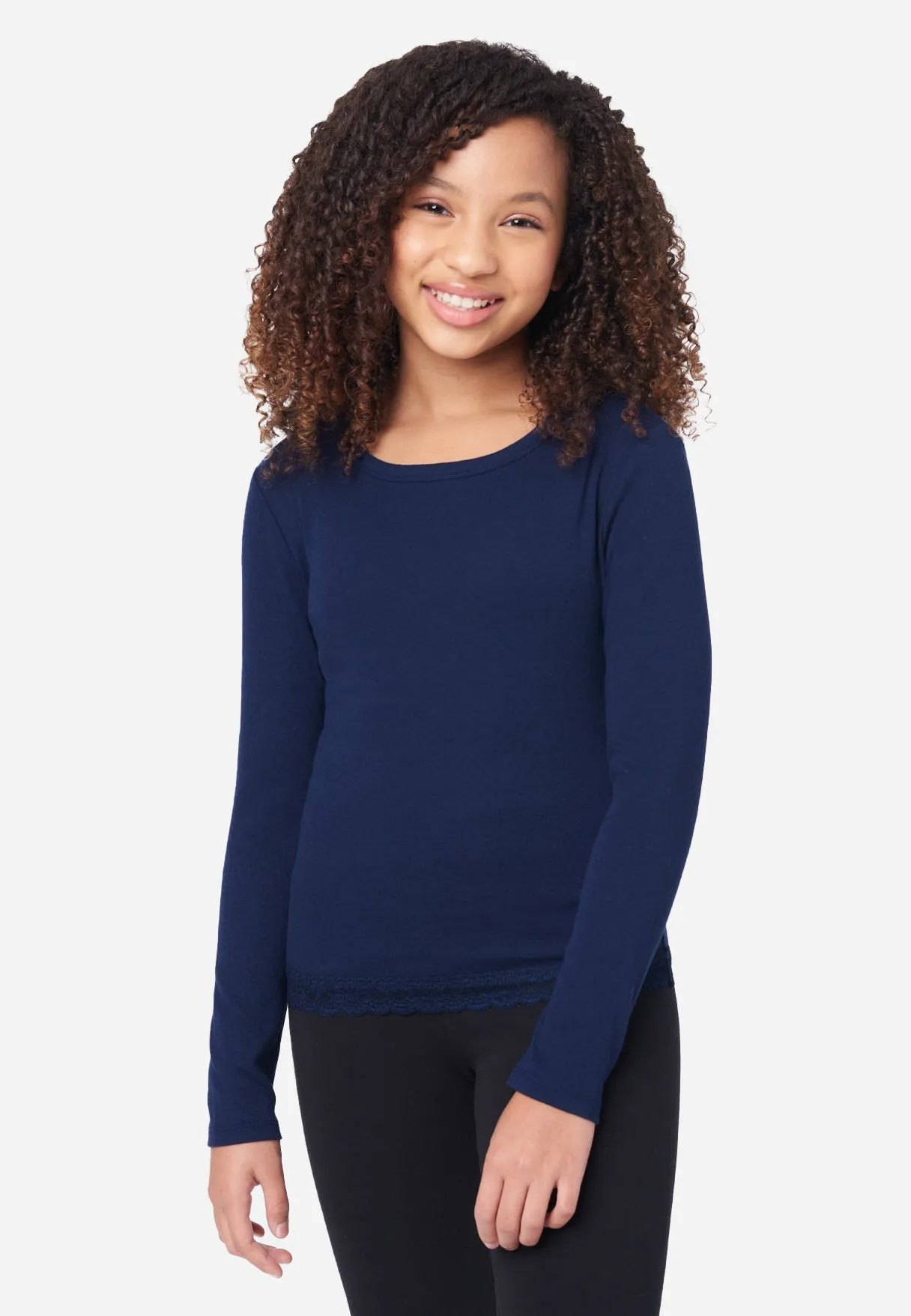 Lace-Trim Scoop Neck Top