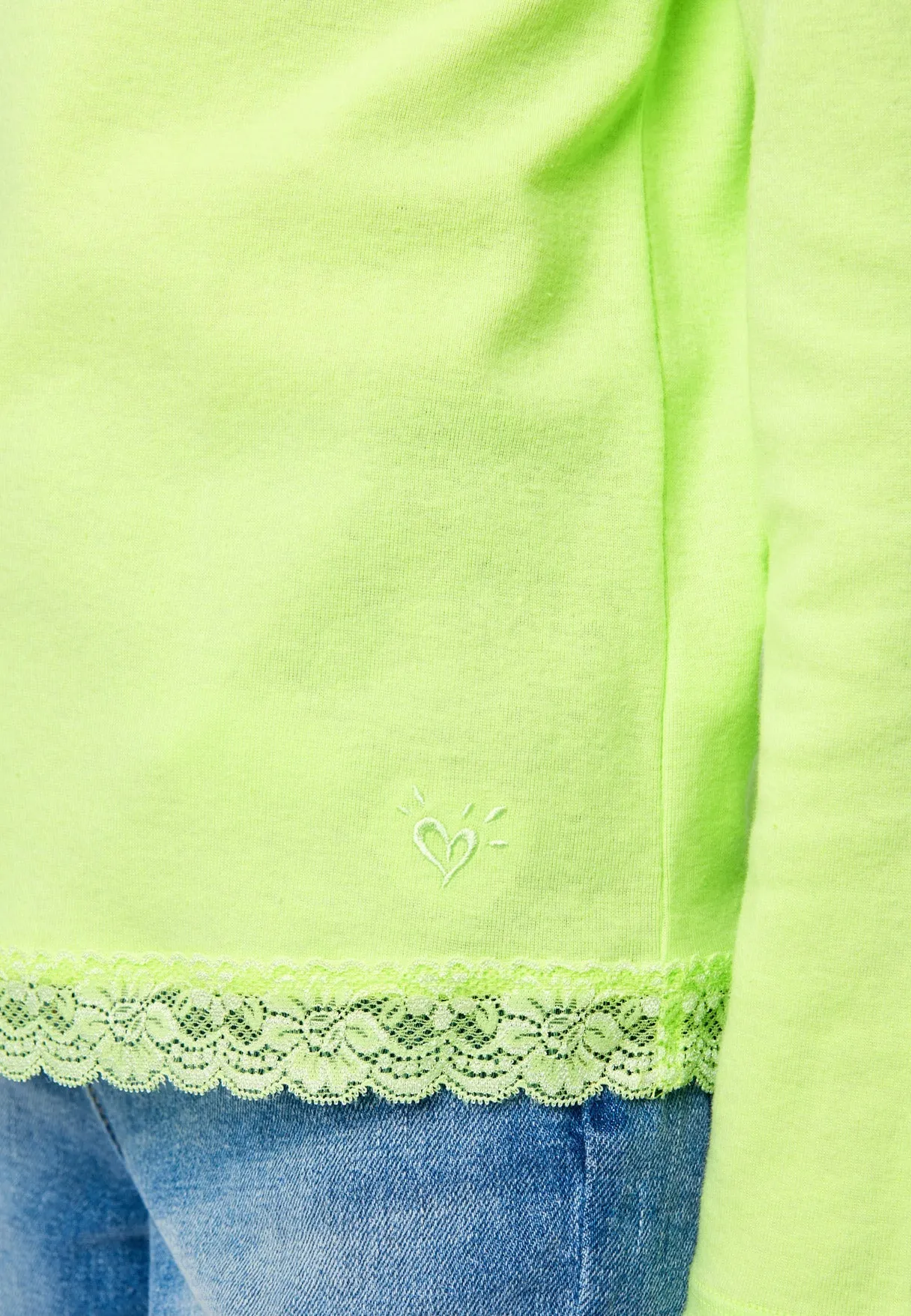Lace-Trim Scoop Neck Top