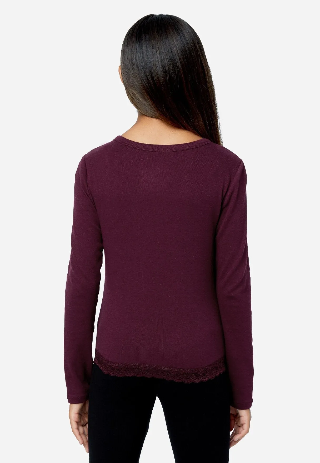 Lace-Trim Scoop Neck Top
