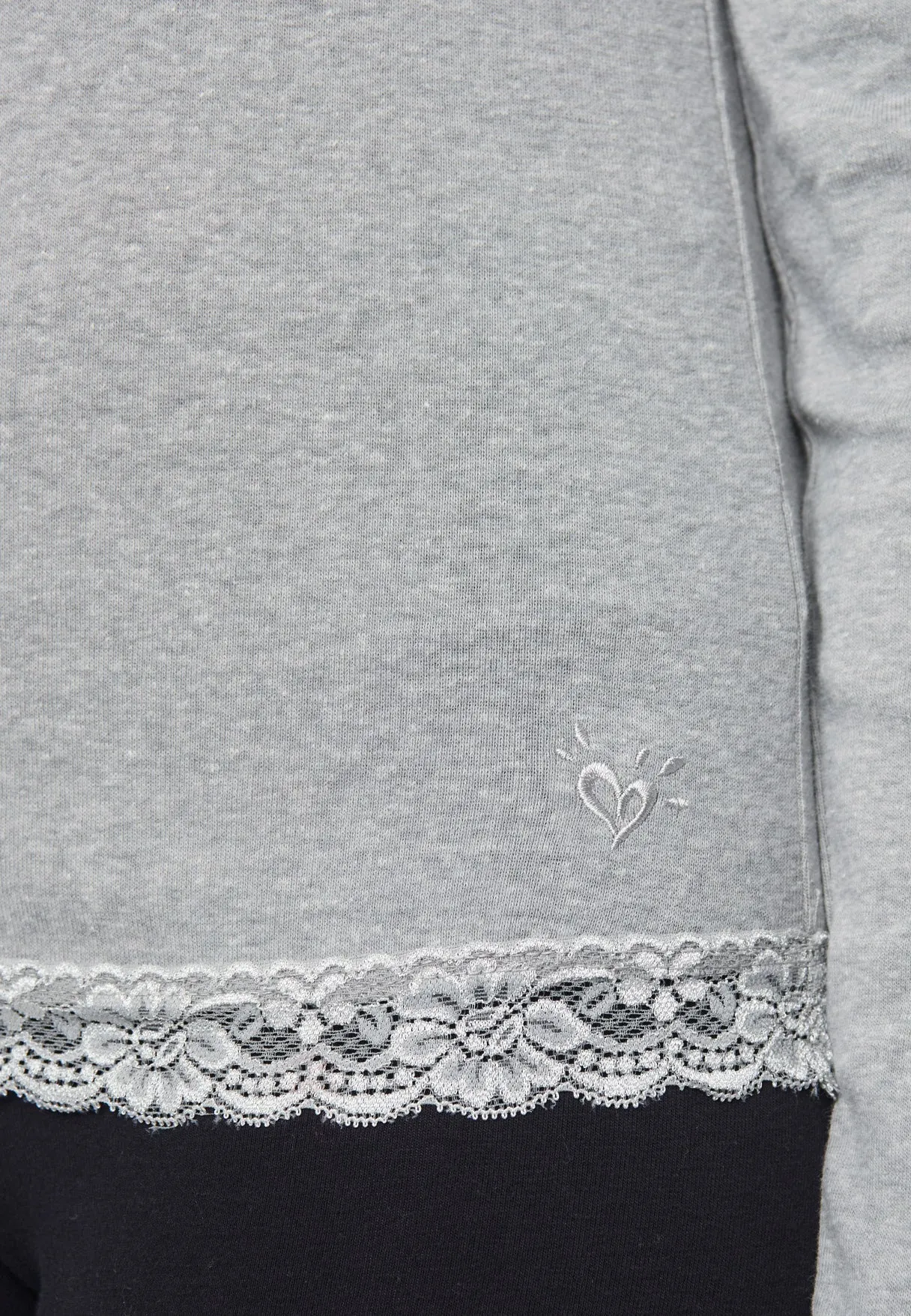 Lace-Trim Scoop Neck Top