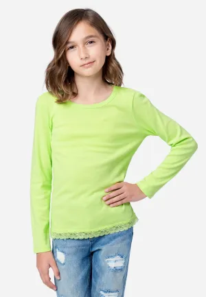 Lace-Trim Scoop Neck Top