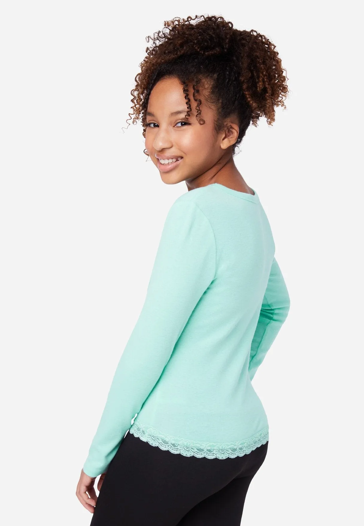 Lace-Trim Scoop Neck Top