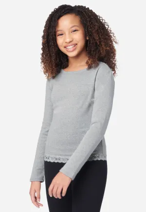 Lace-Trim Scoop Neck Top