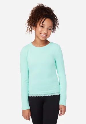 Lace-Trim Scoop Neck Top