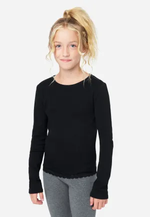 Lace-Trim Scoop Neck Top