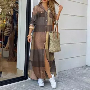 Ladies luxury oversize shirt long dress