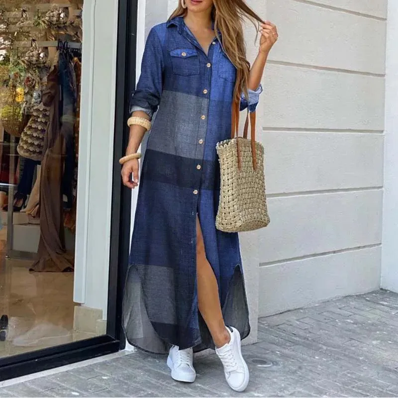 Ladies luxury oversize shirt long dress