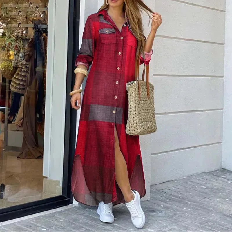 Ladies luxury oversize shirt long dress