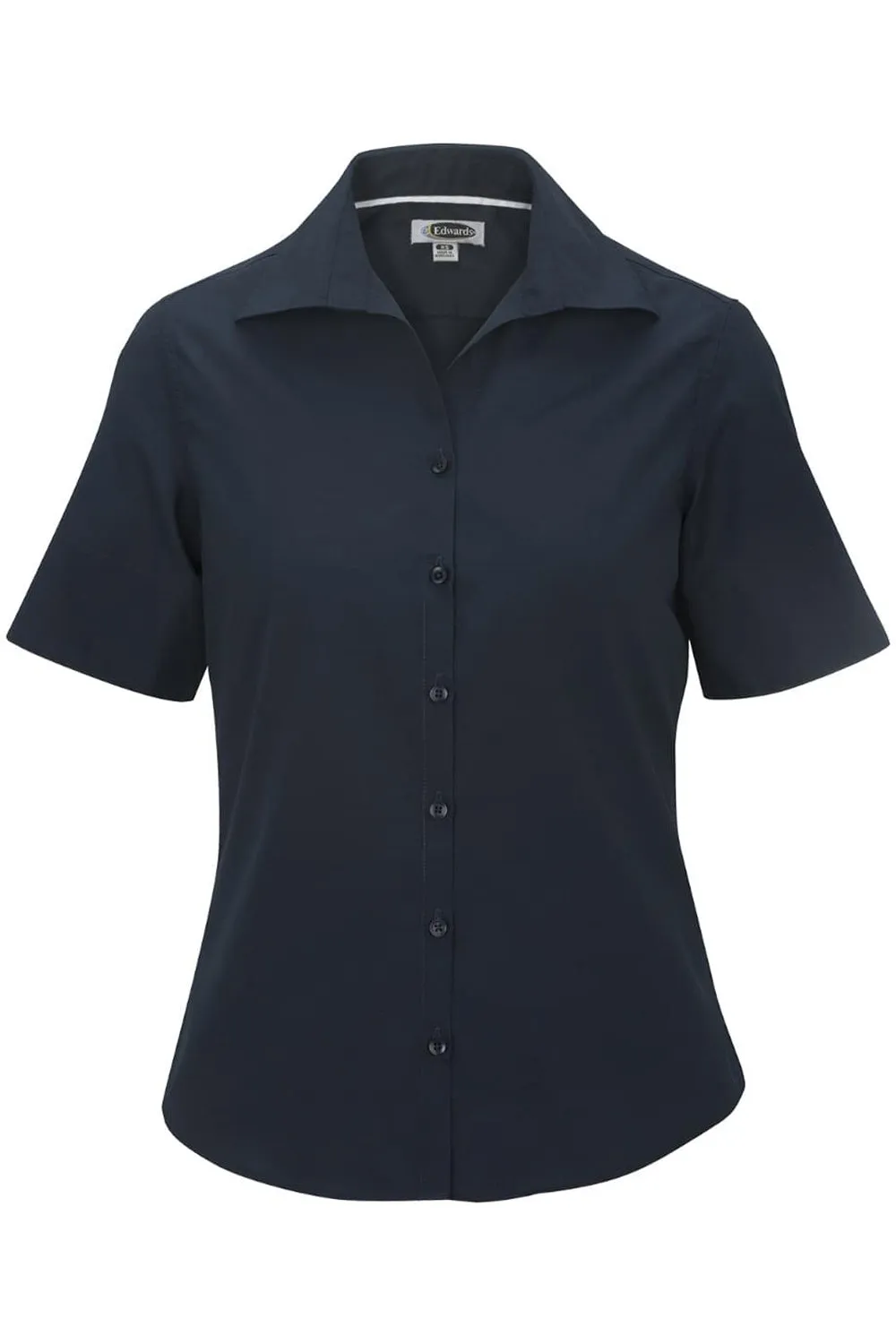 Ladies' Short Sleeve Poplin - Navy