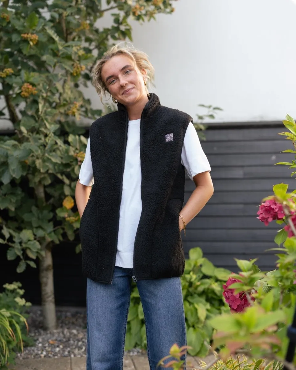 Langli Pile Waist Coat - Black