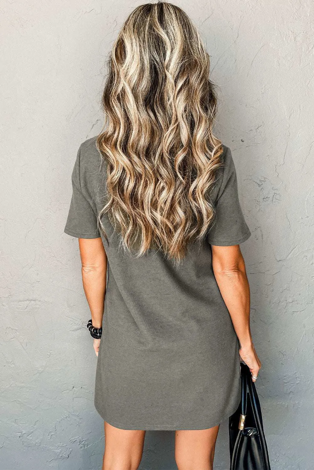 Laurel Green High Neck Exposed Seam T-shirt Dress