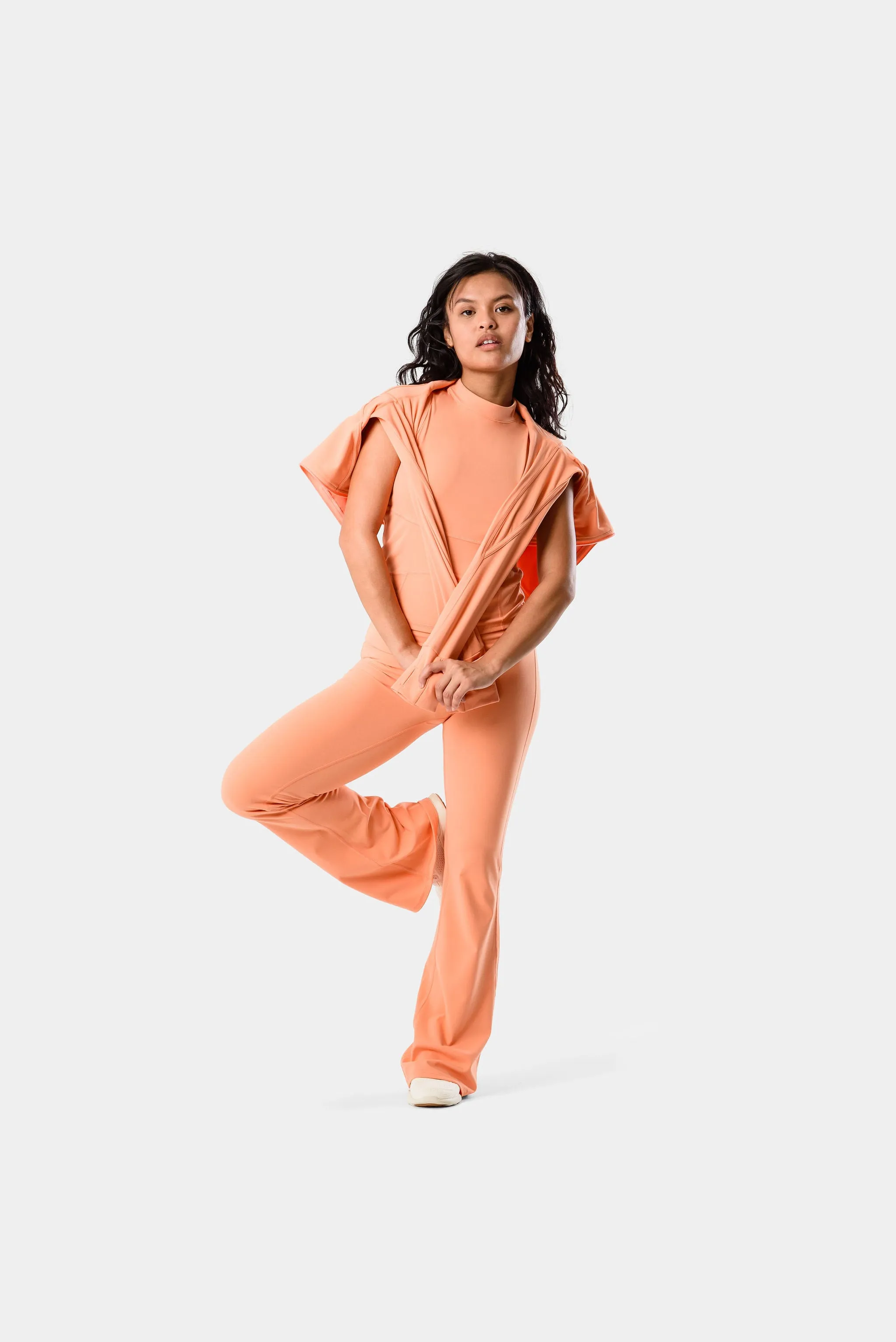 Lavada Fold Flared Leggings 31" - Orange