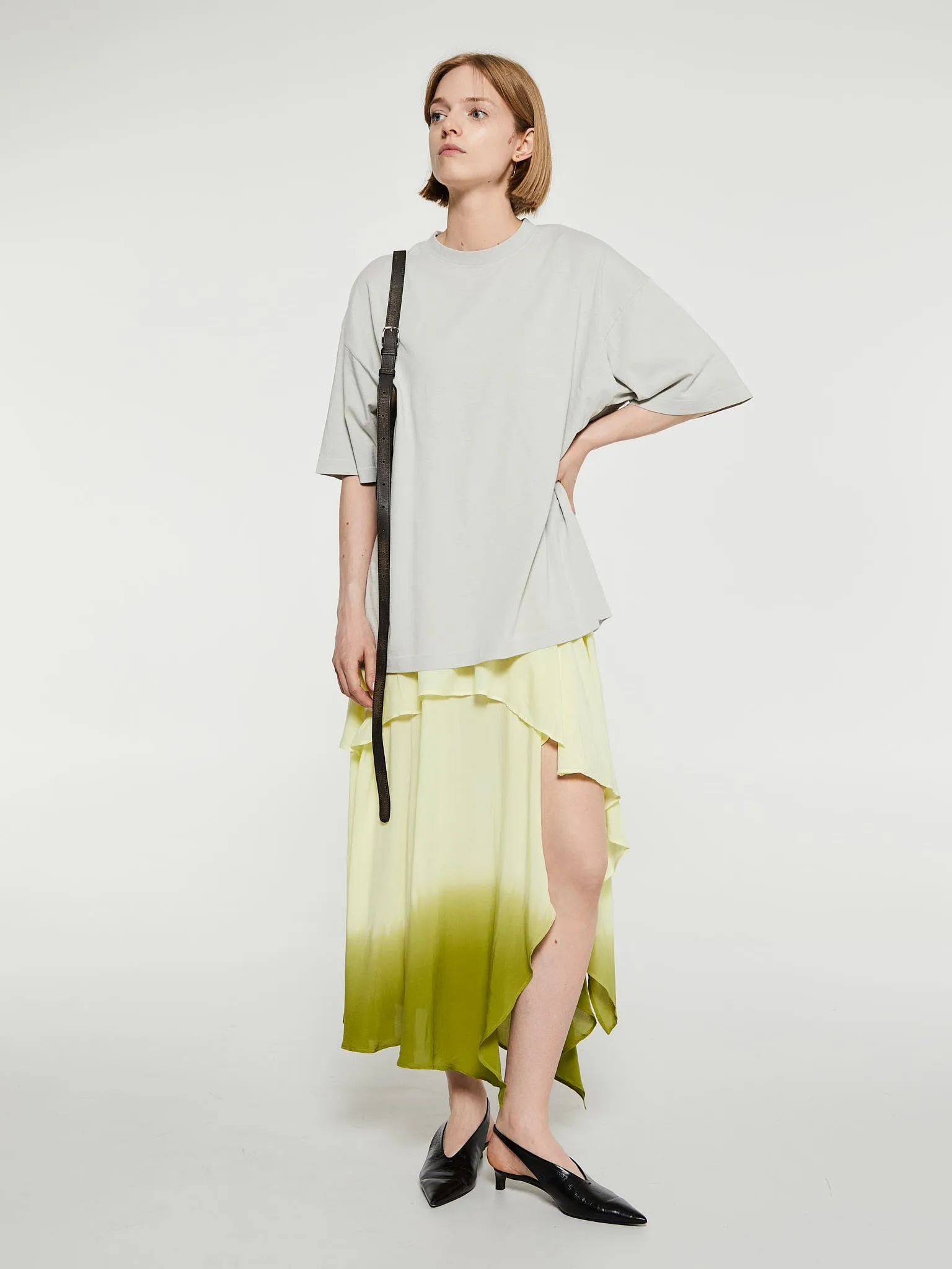 Layered T-Shirt Dress in Pastel Yellow