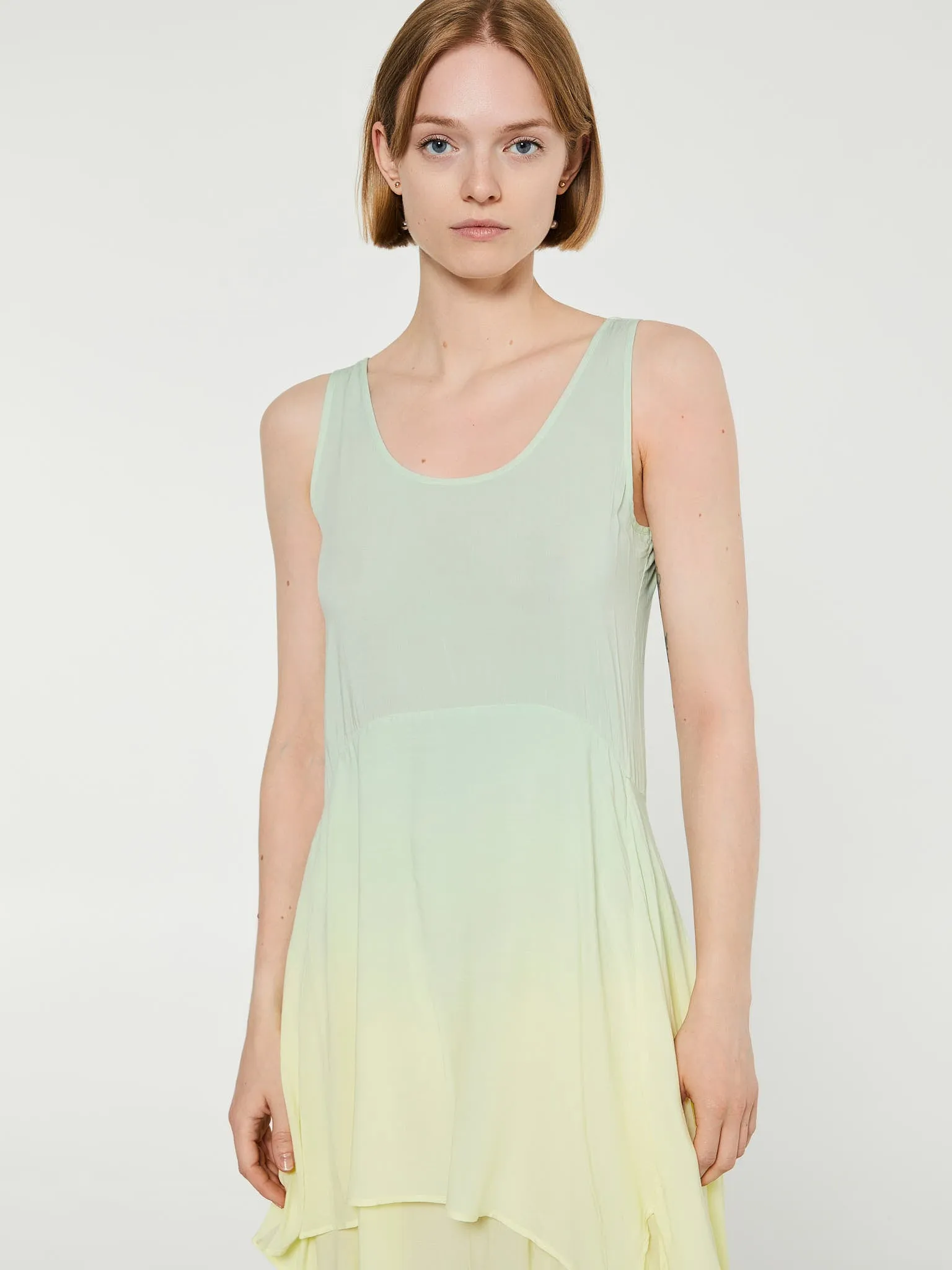 Layered T-Shirt Dress in Pastel Yellow