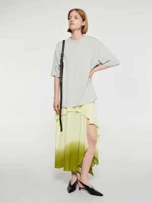 Layered T-Shirt Dress in Pastel Yellow