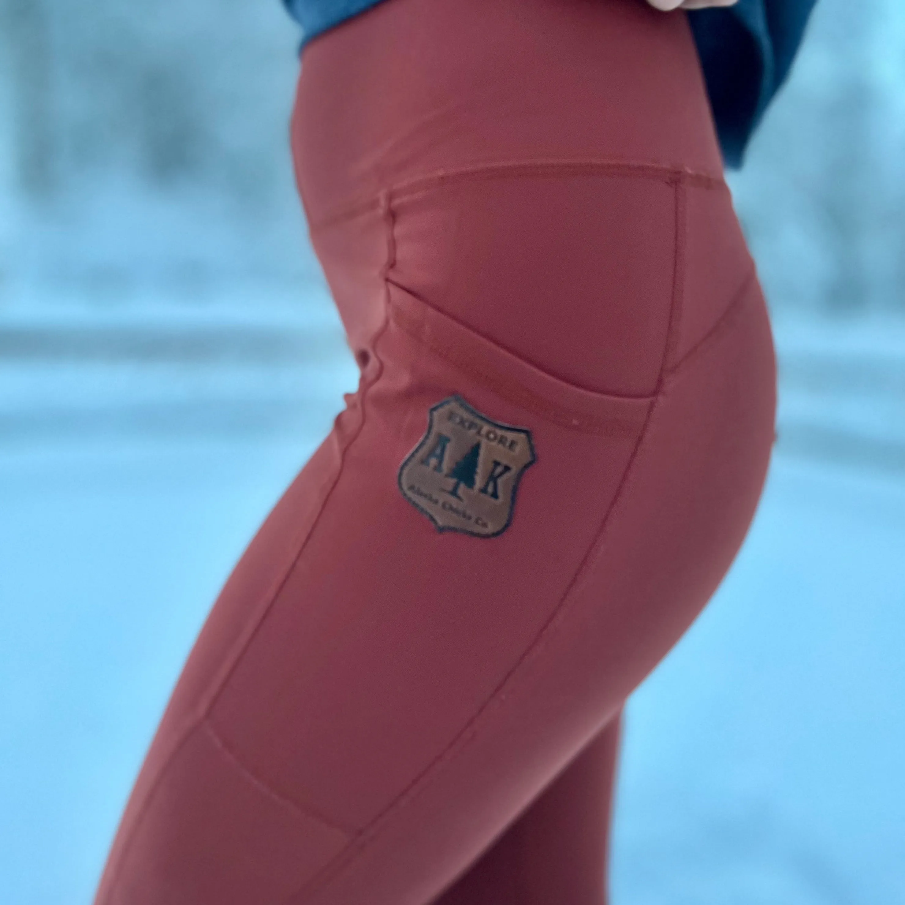 Leather Shield Patch Colored Leggings