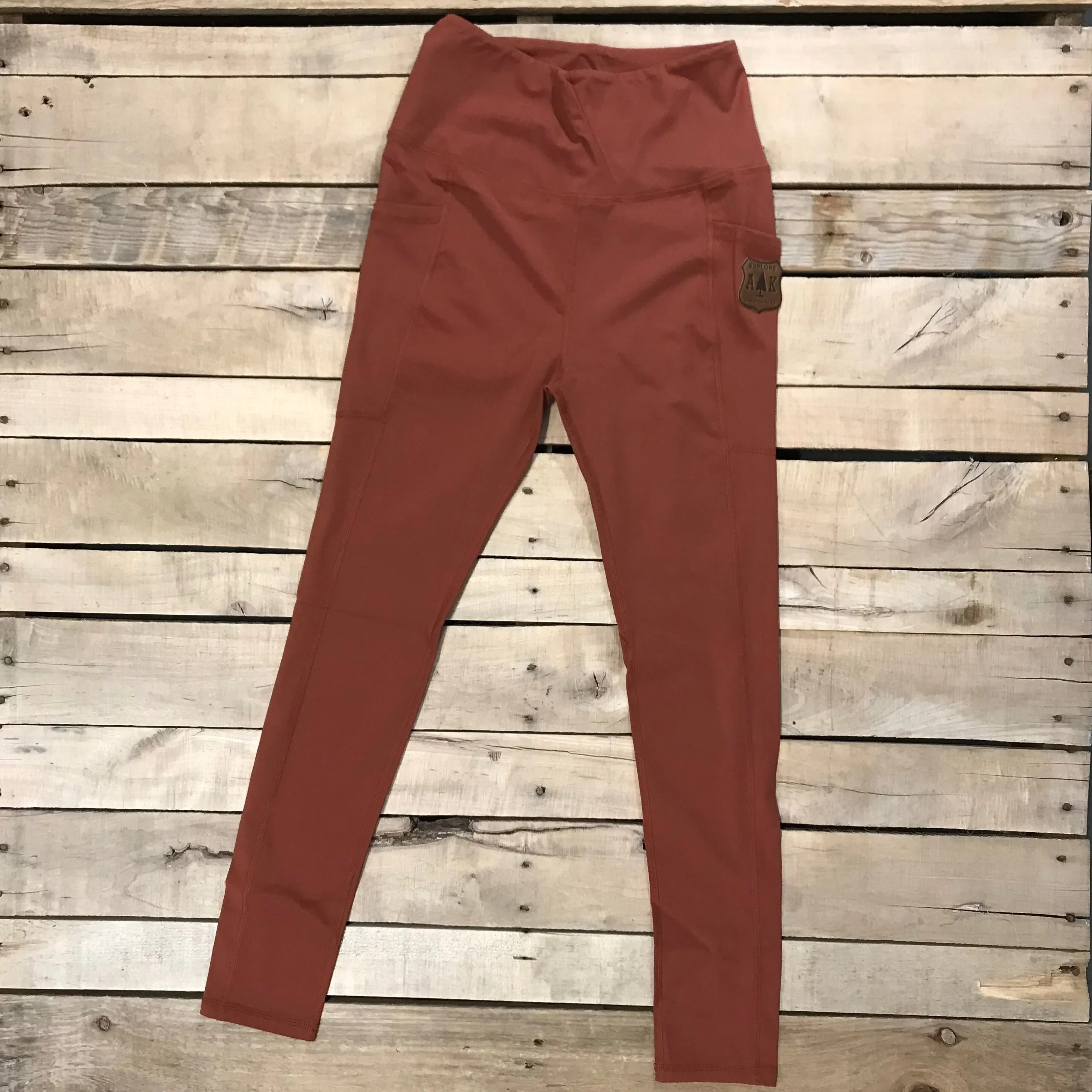 Leather Shield Patch Colored Leggings