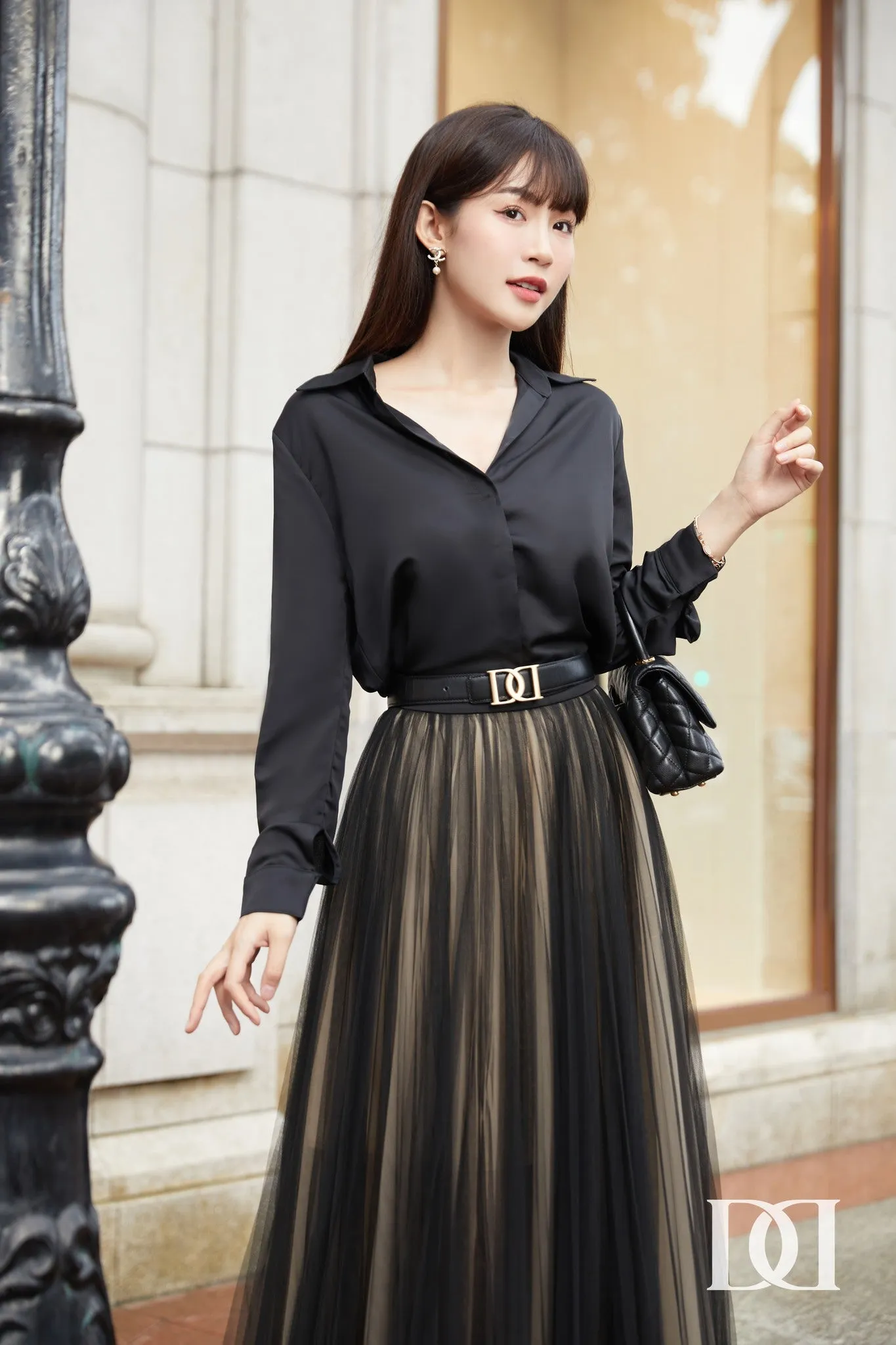 Lee Classic Long Sleeves Shirt & Rory Pleated Skirt & Belt
