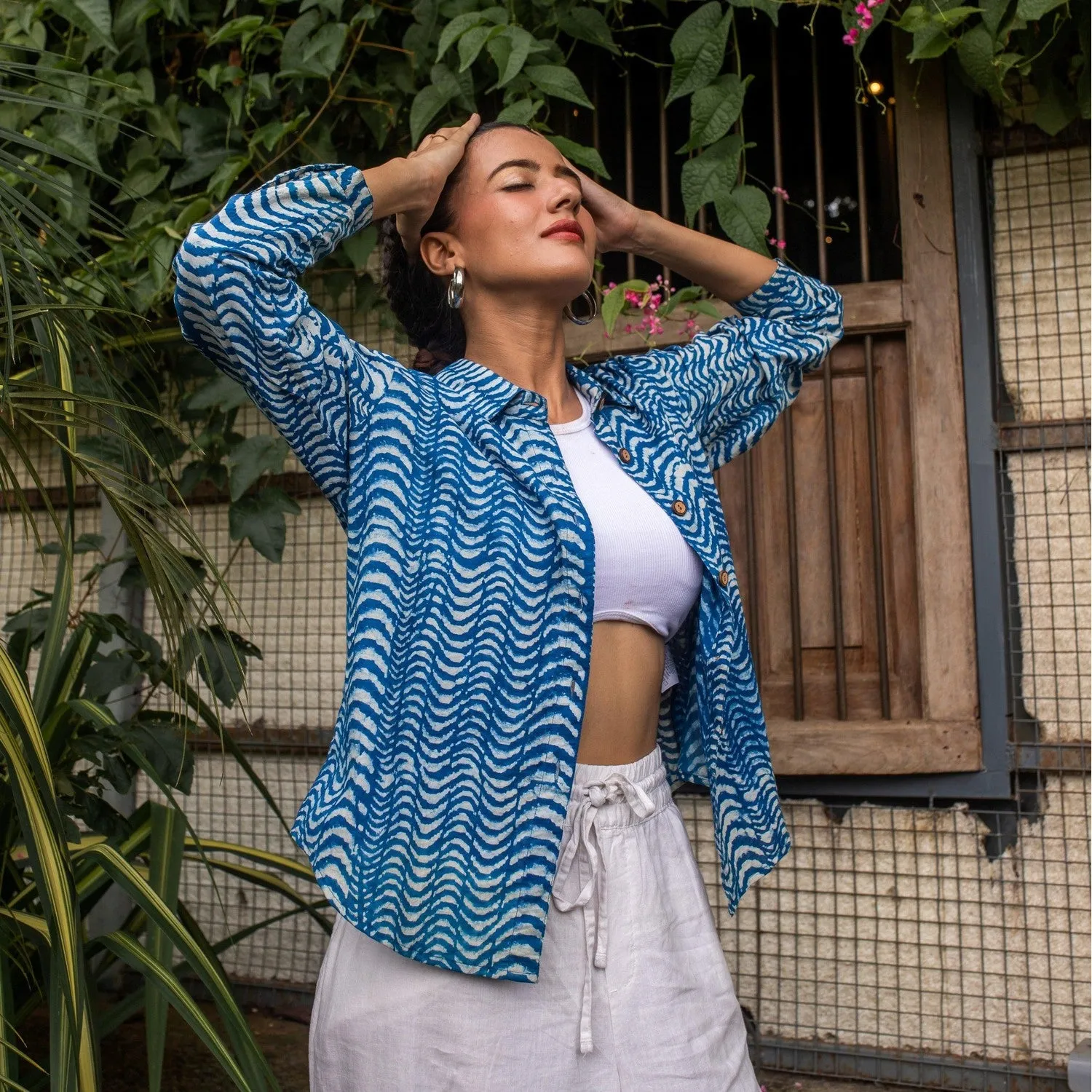 Leher Indigo Wave Shirt
