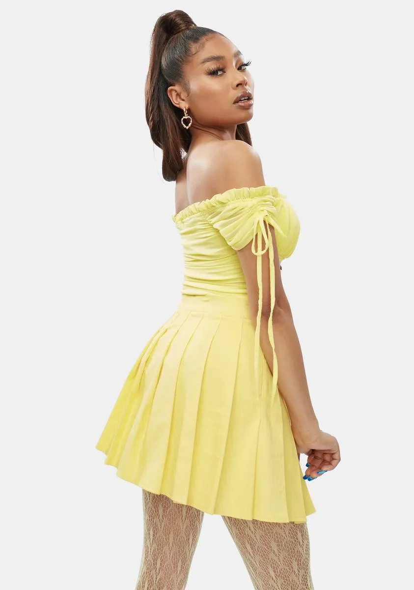 Lemon Just Like Candy Pleated Skirt