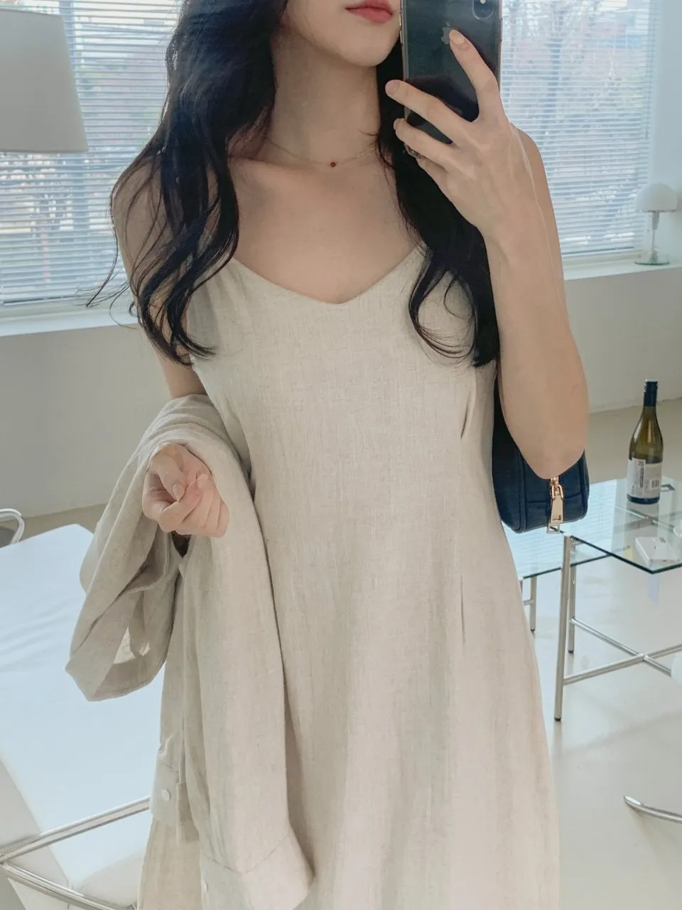 Linen Shirt Dress Set