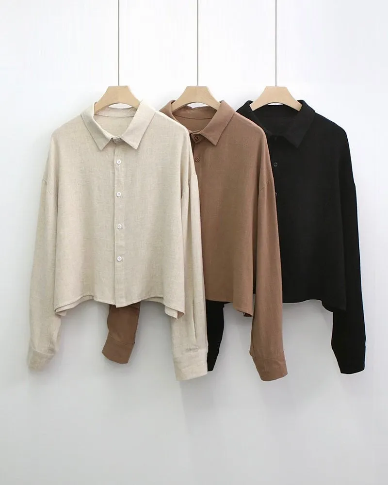 Linen Shirt Dress Set