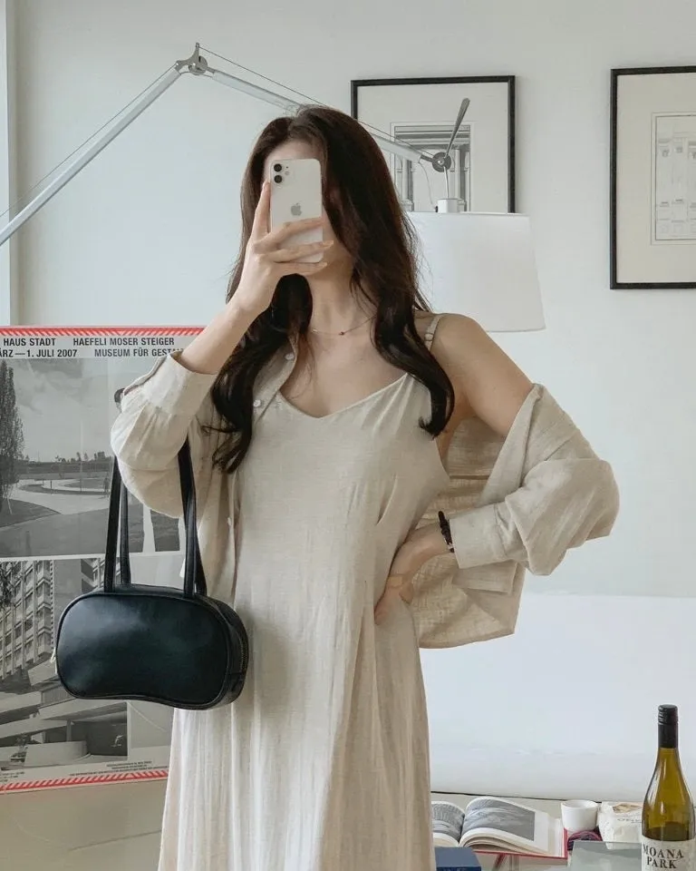 Linen Shirt Dress Set