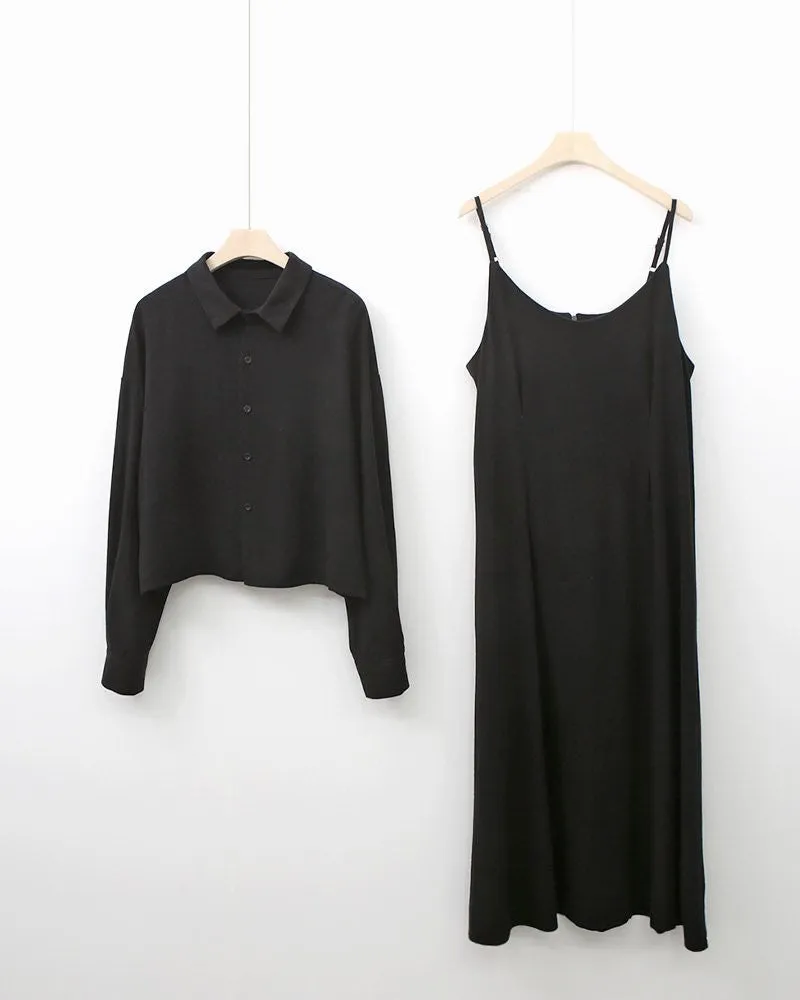 Linen Shirt Dress Set