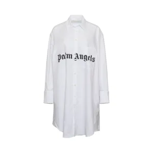 Logo Shirt Dress in Black