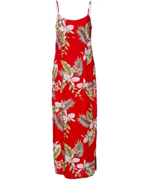 Long Maxi Hawaiian Dress Skinny Straps Hanapepe