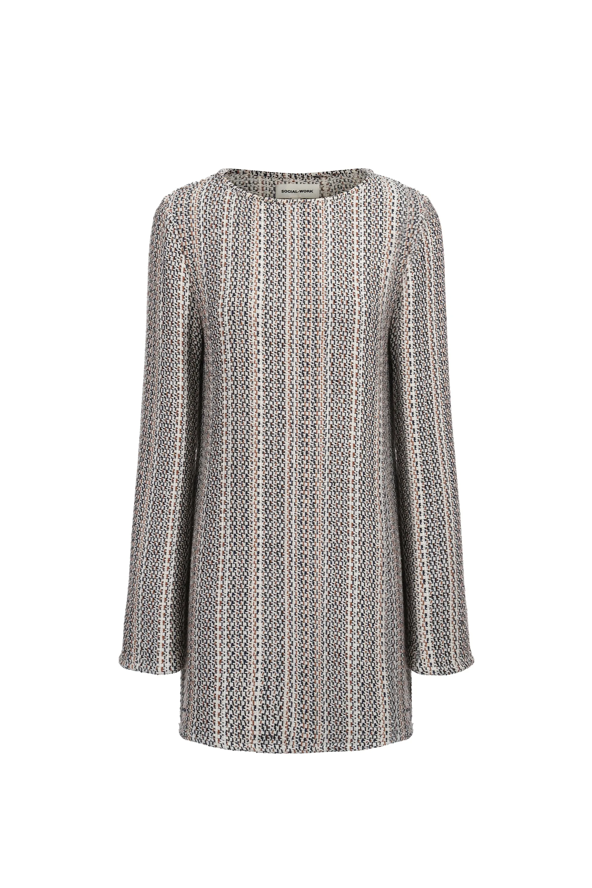 Long Sleeve Knit Round Neck Dress