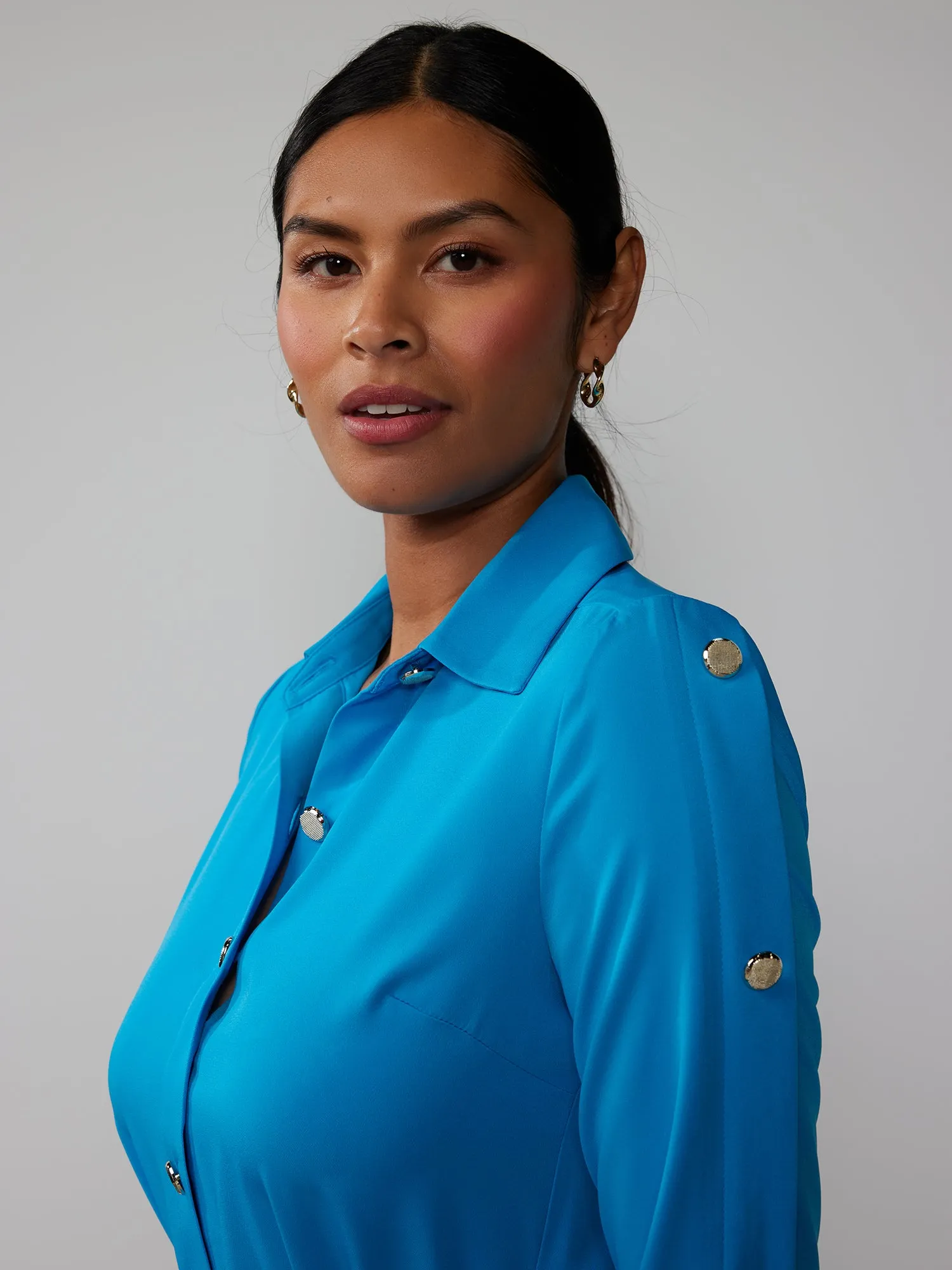 Long Sleeve Midi Shirt Dress
