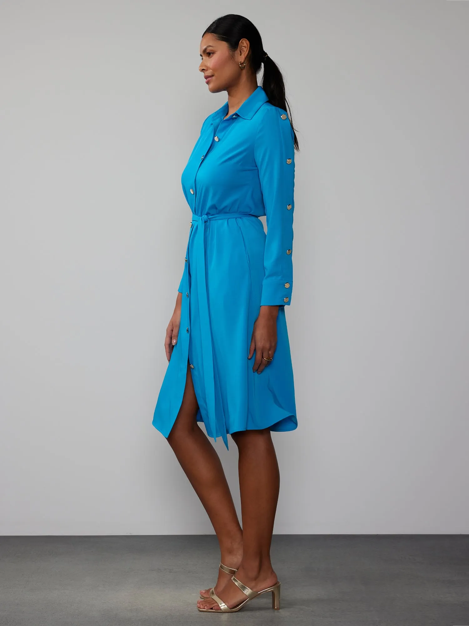 Long Sleeve Midi Shirt Dress