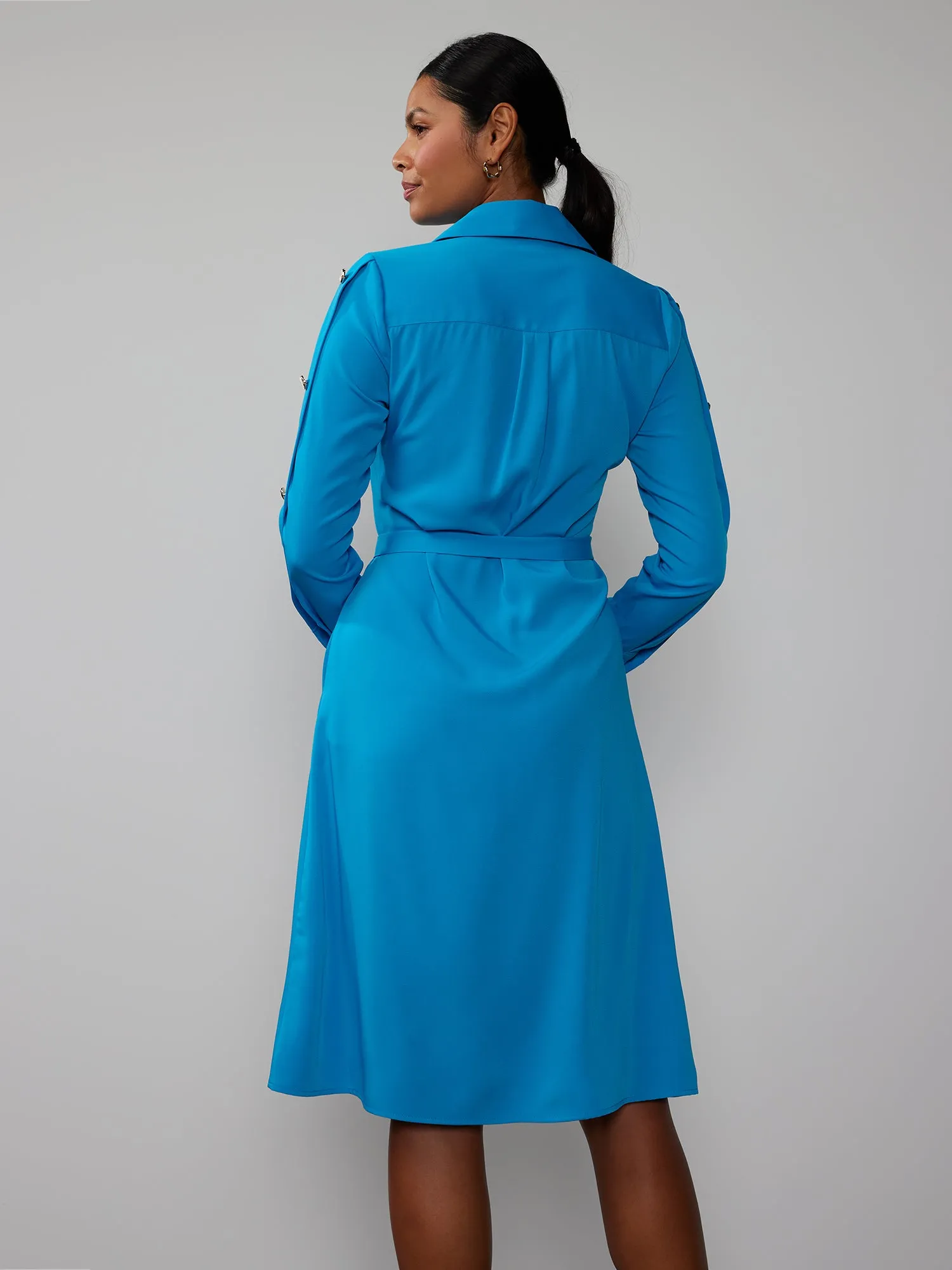 Long Sleeve Midi Shirt Dress