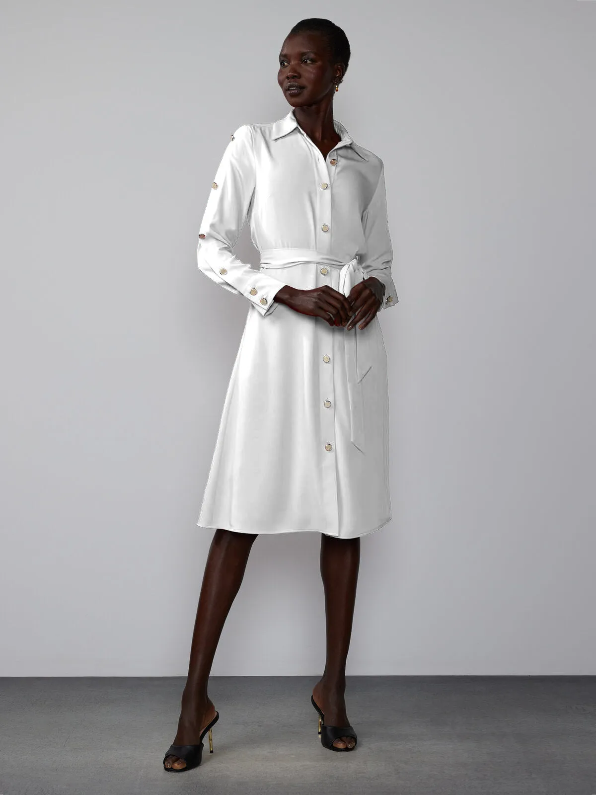 Long Sleeve Midi Shirt Dress