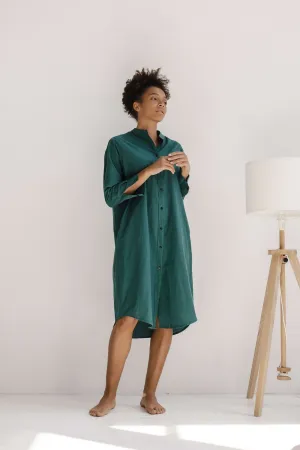 Long Sleeve Sleepdress — Emerald