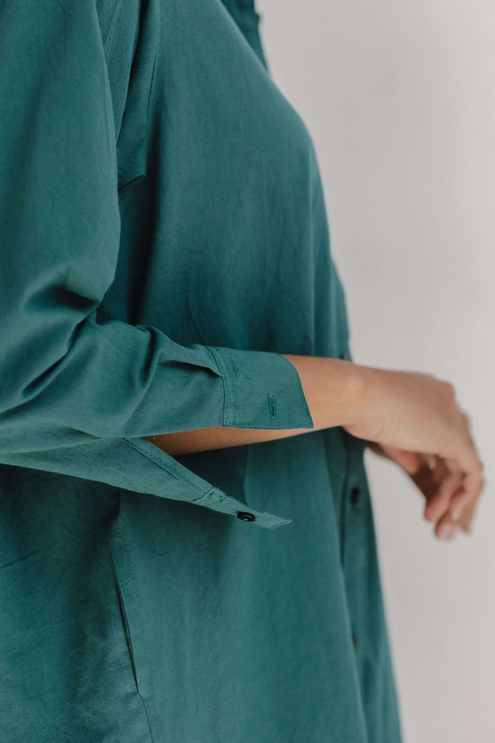 Long Sleeve Sleepdress — Emerald