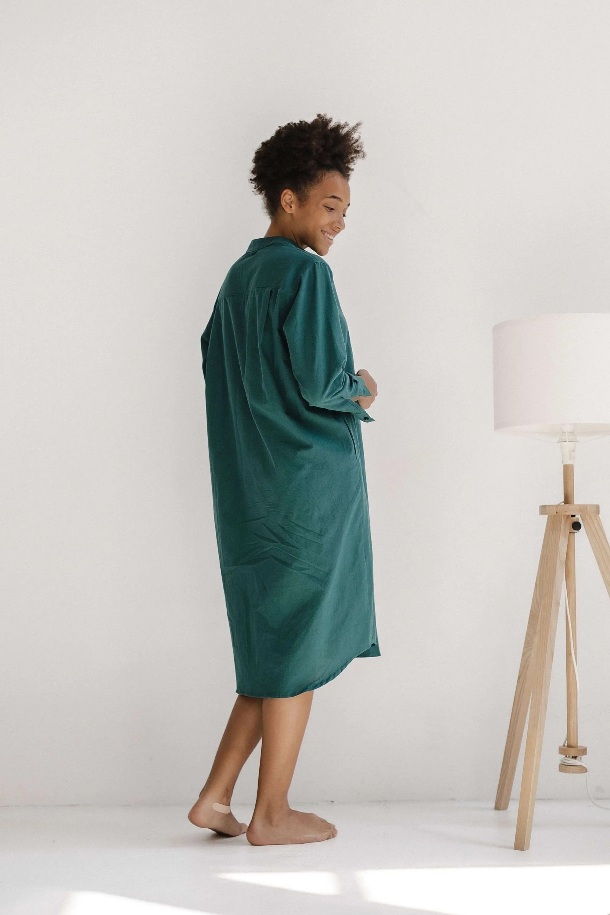 Long Sleeve Sleepdress — Emerald